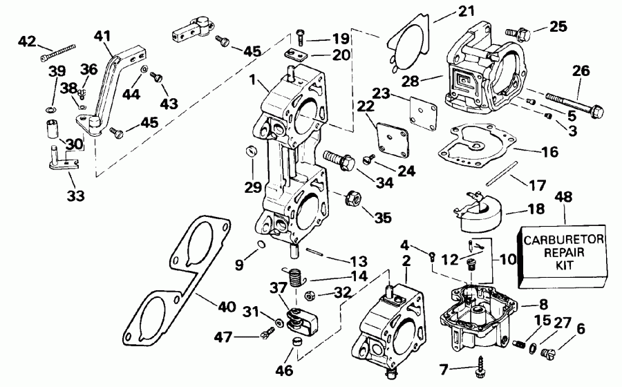��������� ����� Evinrude E200TXETF 1993  - 185, 200 Suffix 