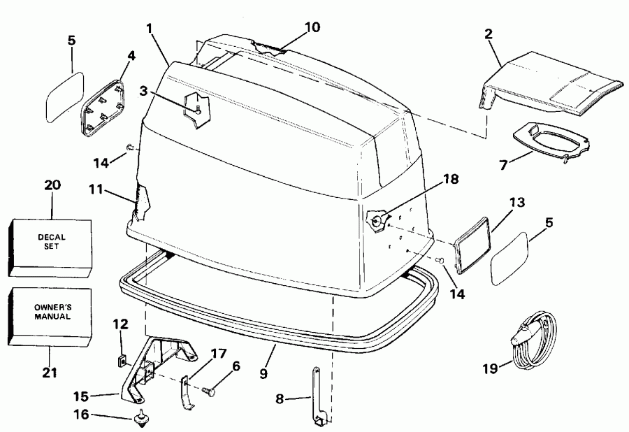 �������� ����� EVINRUDE E20CRETS 1993  - wer Engine Cover - wer ������ ��������� (�����)