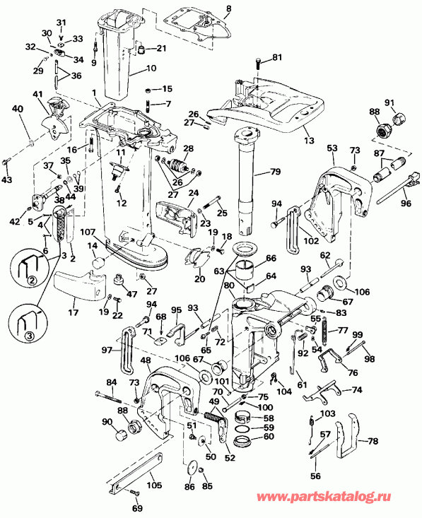 ��������� ����� Evinrude E20CRETS 1993  - dsection / dsection