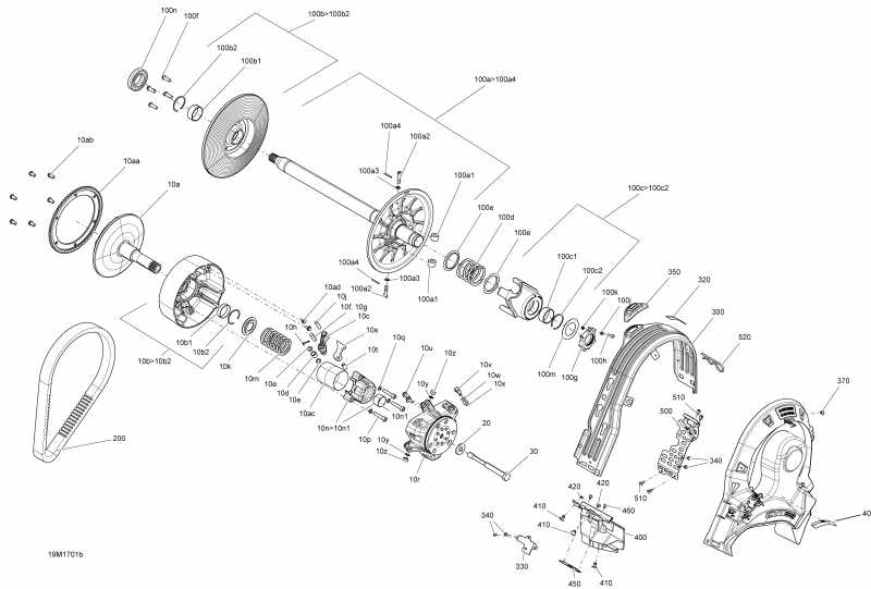  Skidoo SUMMIT - 600 Carb_600HO E-TEC_800R E-TEC, 2017 - Pulley System 600ho E-tec