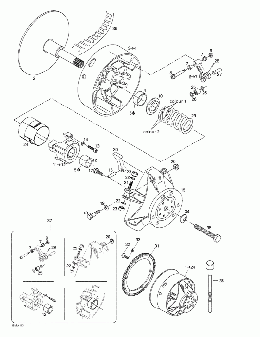 BRP SkiDoo Grand Touring 500/600/700, 2001 - Drive Pulley