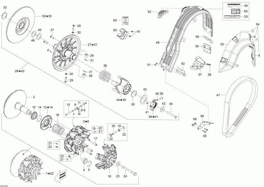  SKIDOO  Skandic WT 600 ACE (4-strokes) XU, 2014 - Pulley System