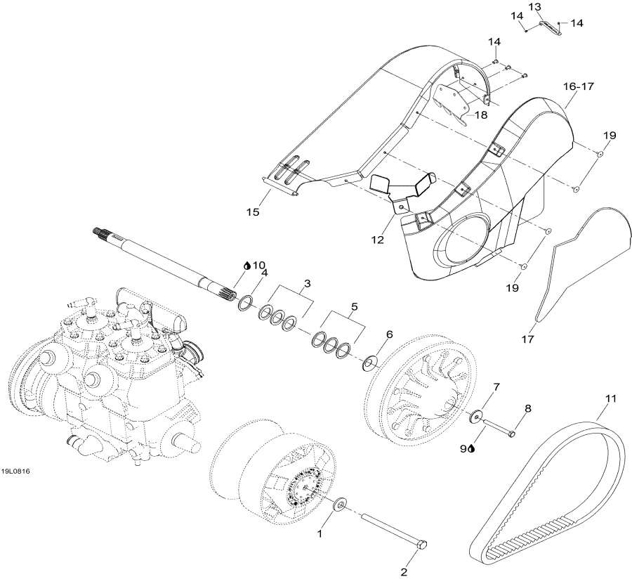 Snowmobiles Lynx  -  System - Pulley System