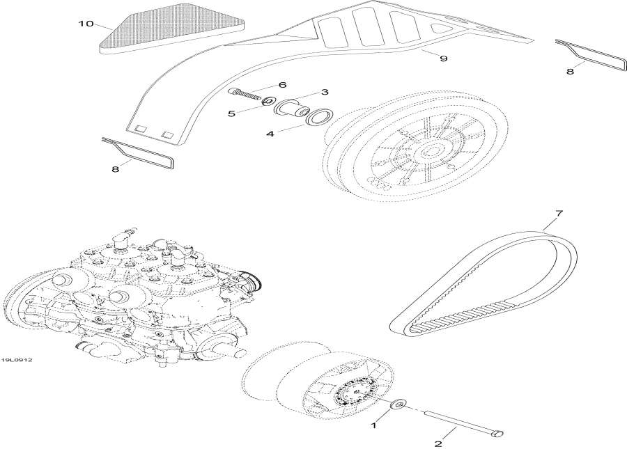 Snowmobiles Lynx  -  System - Pulley System