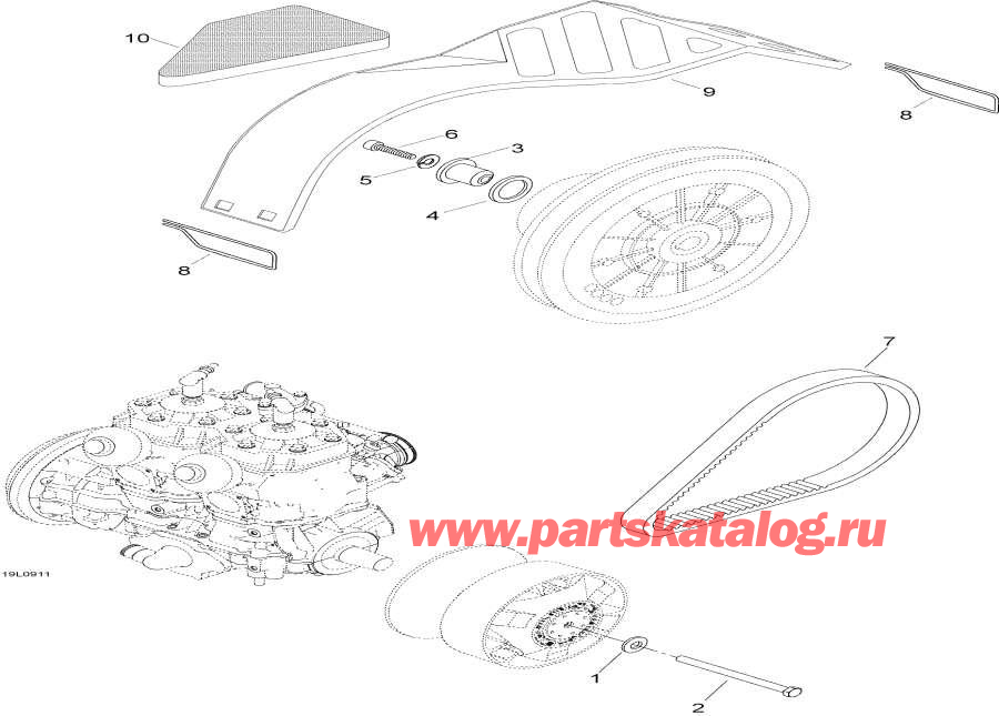 Snowmobiles lynx  - Pulley System, System