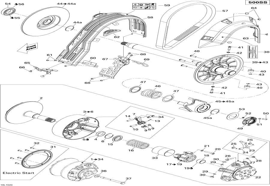 Snow mobile   -  System / Pulley System