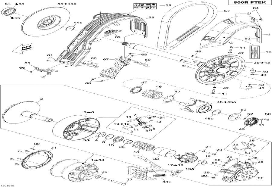 Snowmobile Lynx  -  System 600ho Etec - Pulley System 600ho Etec