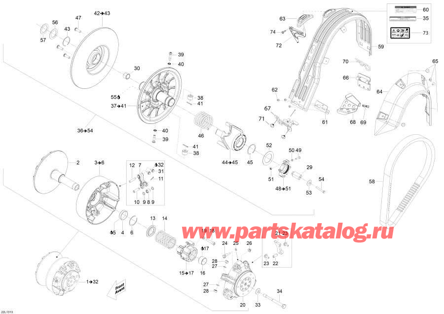 Snowmobile   - Pulley System /  System
