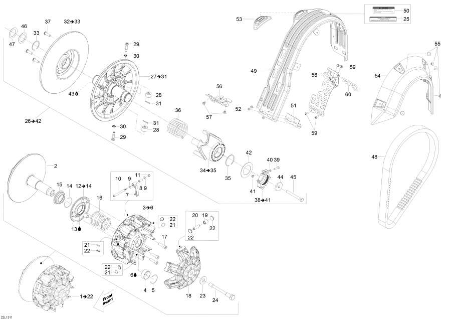 Snow mobile   - Pulley System